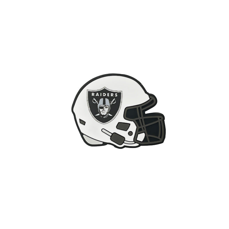 Silicone Focal Beads NFL Teams Helmet Printed Logos 20pcs 18