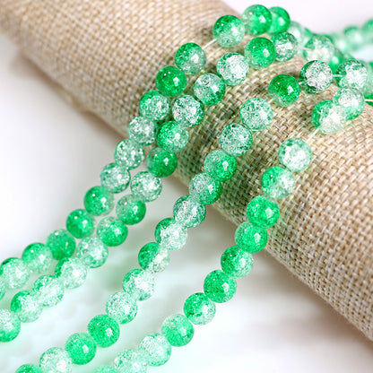 Crackle Round Glass Beads 10mm Vibrant Fractured Texture 2Strands 14