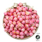 Plating Colorful Ink Painting Acrylic Beads 8-12mm Large Hole Mixed Colors 16