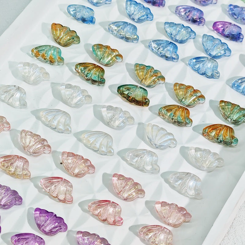 Iridescent Half Butterfly Wings Glass Beads 8x15mm 50pcs 3