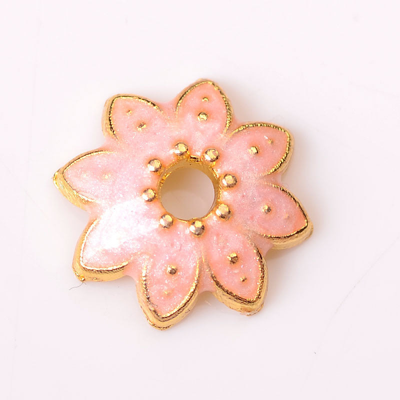 Alloy Flower Bead Caps 10mm Colorful Enamel Tibetan 100pcs 16