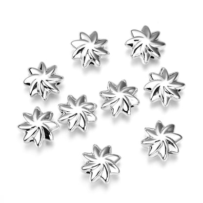 UV Plating Flower Acrylic Beads 20mm Metallic Finish 10pcs 7