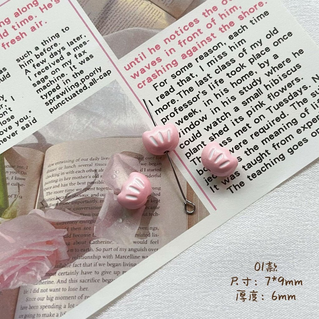 Tulip Metal Beads 3D Painted Pastel Colors 10pcs 6