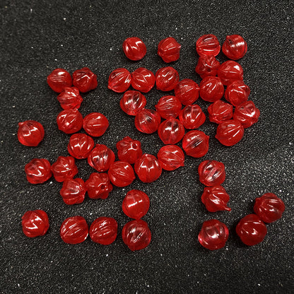 Czech Glass Beads Pumpkin 8mm Pastel Glow Grooved 100pcs 14