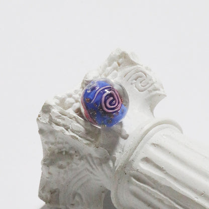 Electroplated Flower Glass Beads 12mm Glow in the Dark Gold Sand 5pcs 12