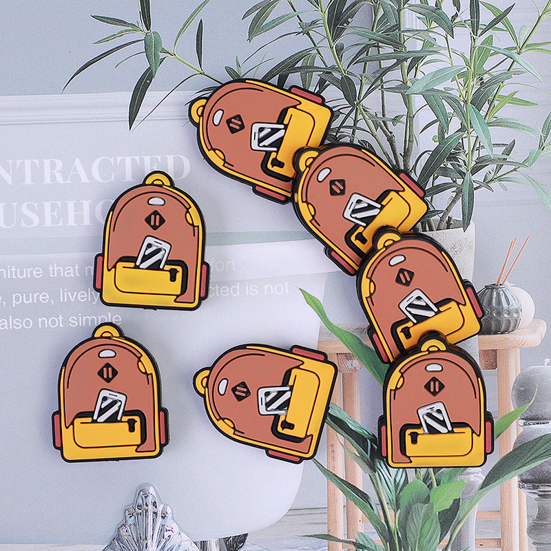Silicone Focal Beads Backpack Warm Tones Pocket Detail 20pcs 3