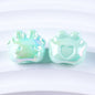 Plated Small Rabbit Acrylic Beads 17mm UV Iridescent Finish 50pcs 13