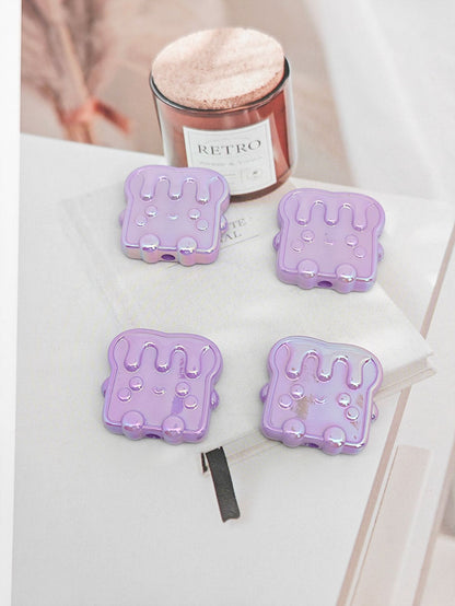 UV Plating Toast Baby Acrylic Flat Beads 24mm Colorful 50pcs 11