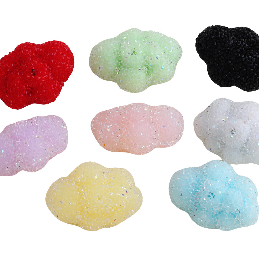 Granulated Sugar Texture Cloud Resin Beads 35mm 2pcs 5