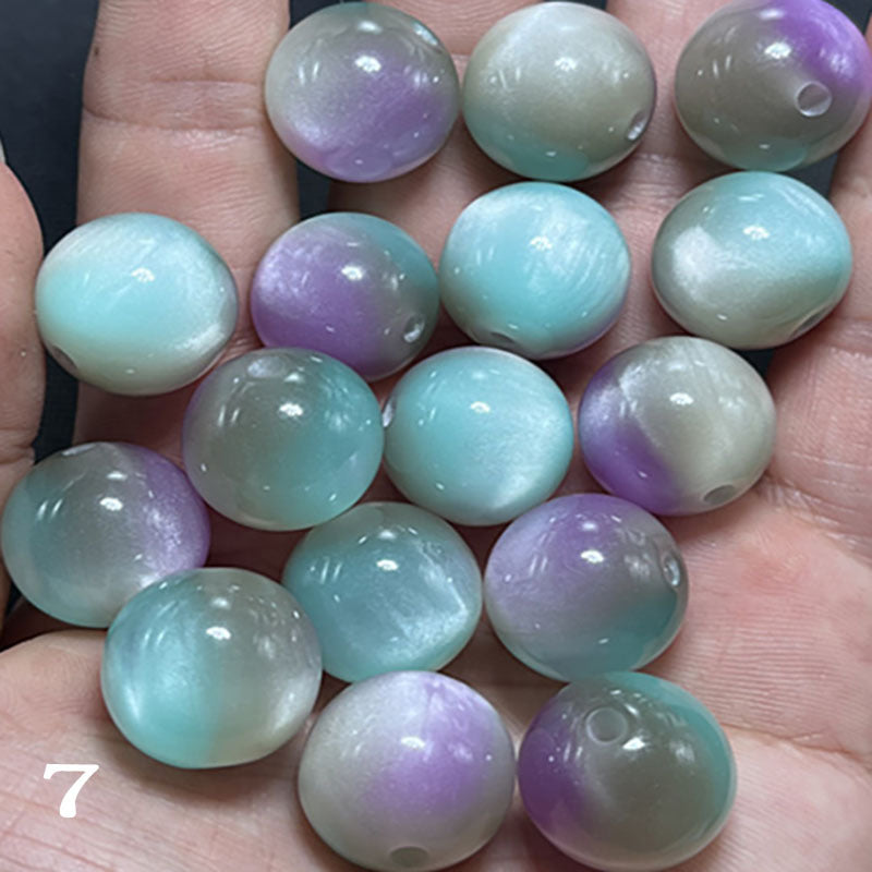 Gradient Color Resin Beads 8-16mm Round Glossy Polished 50pcs 8