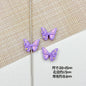 Flower Butterfly Metal Beads 16-20mm Baking Painted Glossy Finish 10pcs 17