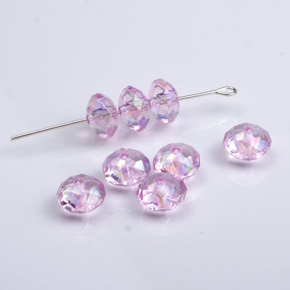 Acrylic Faceted Flat Spacer Beads 8mm Clear Plating 500pcs 10