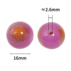 Milky Way Gradient Resin Beads 16mm Round Glitter Colors 50pcs 3