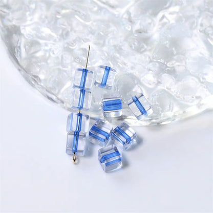 Acrylic Square Acrylic Beads 8mm Pastel Filled Core Glossy 60pcs 11