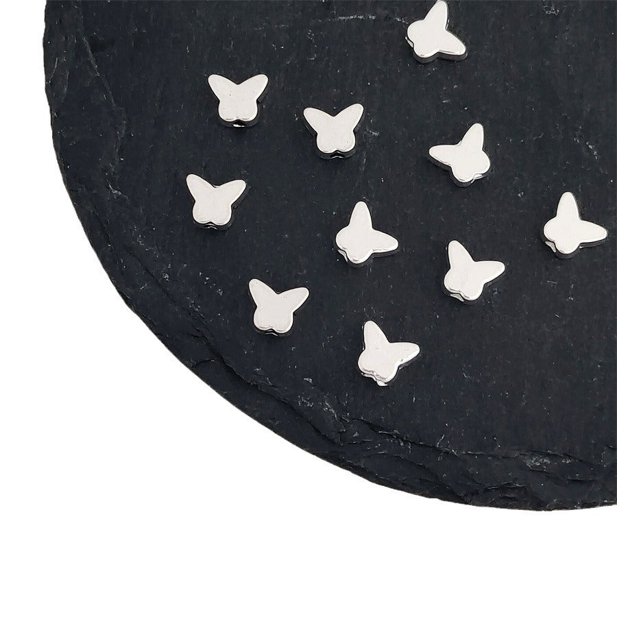 Butterfly Metal Beads 6mm Smooth Alloy 100pcs 5