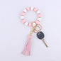 Tassel Silicone Bead Wristlet Keychain with Shiny Spacer Beads 11