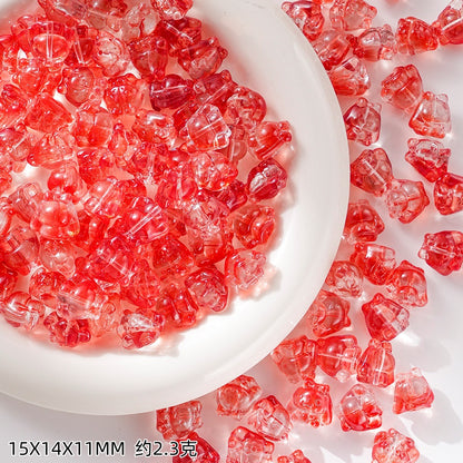 Clear Cartoon Cinnamorol Glass Beads 15mm Mixed Colors 50pcs 14