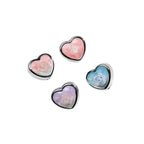 Plating Glitter Floral Heart Acrylic Beads 12mm Pastel Colors 50pcs 4
