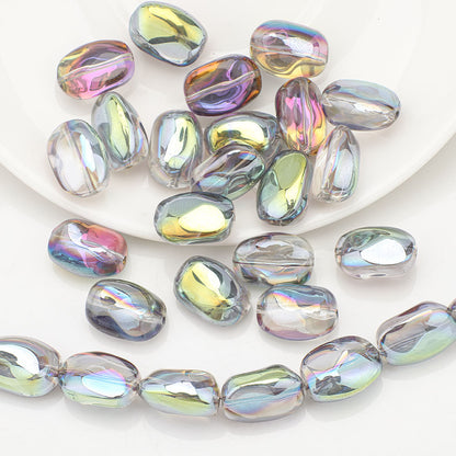 Electroplated Stone Geometric Irregular Glass Beads 11x15mm 20pcs 16