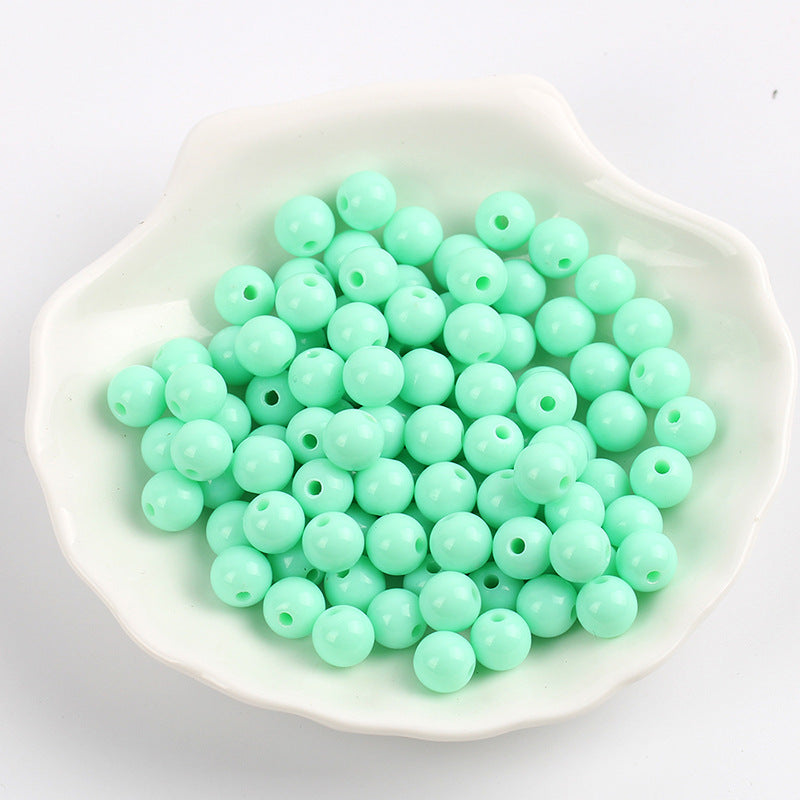 Solid Color Round Acrylic Beads 6mm Glossy Finish 600pcs 15