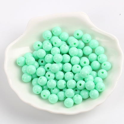Solid Color Round Acrylic Beads 6mm Glossy Finish 600pcs 15
