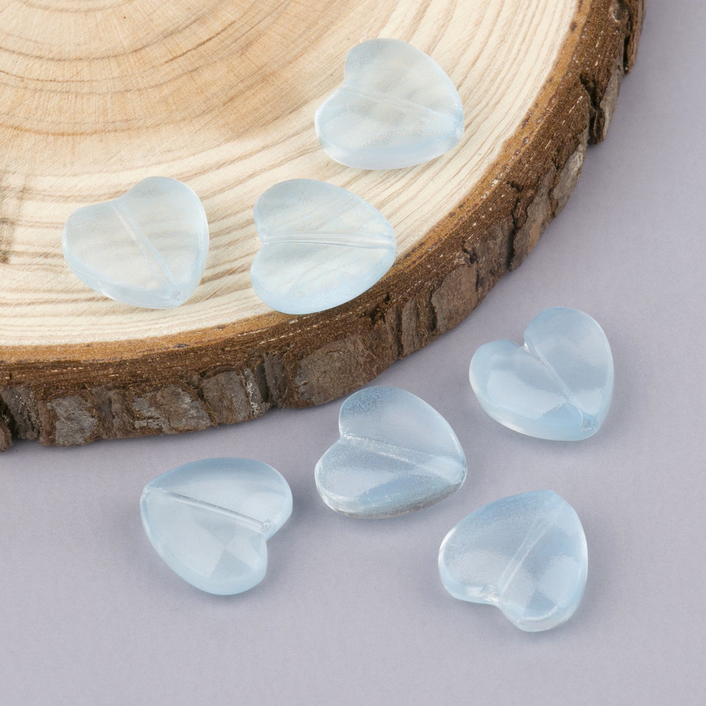 Colored Heart-Shaped Transparent Glass Beads 12mm 20pcs 4