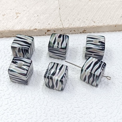 Colorful Leopard Print Acrylic Square Beads 14mm 50pcs 4