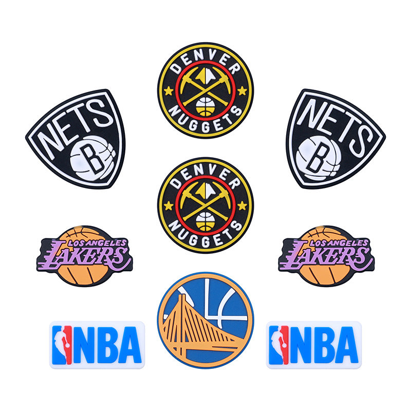Silicone Focal Beads NBA Team Featuring Logos and Bold Colors 20pcs