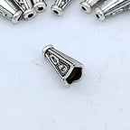 Cone Metal Beads 13mm Vintage Pattern Silver Tone 200pcs 3