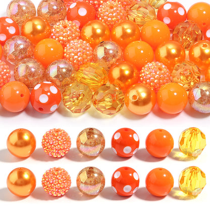 Multi-Color Bubblegum Beads 20mm Vibrant Solids Stripes Polka Dot Rhinestone 120pcs 9