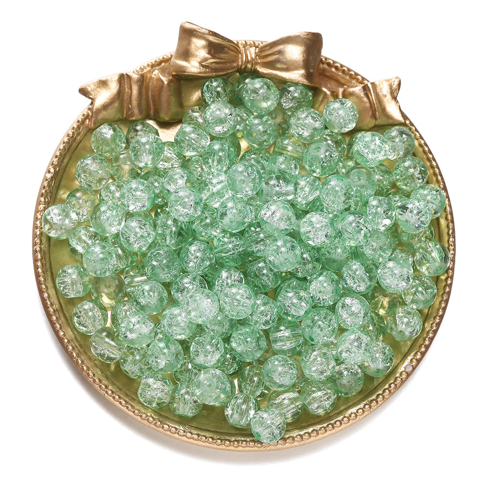 Crackle Round Glass Beads 8mm Colored Hole 1.3mm 50pcs 12
