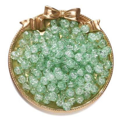 Crackle Round Glass Beads 8mm Colored Hole 1.3mm 50pcs 12
