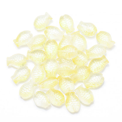 Electroplated Small Fish Glass Beads 10x14mm Translucent 30pcs 26