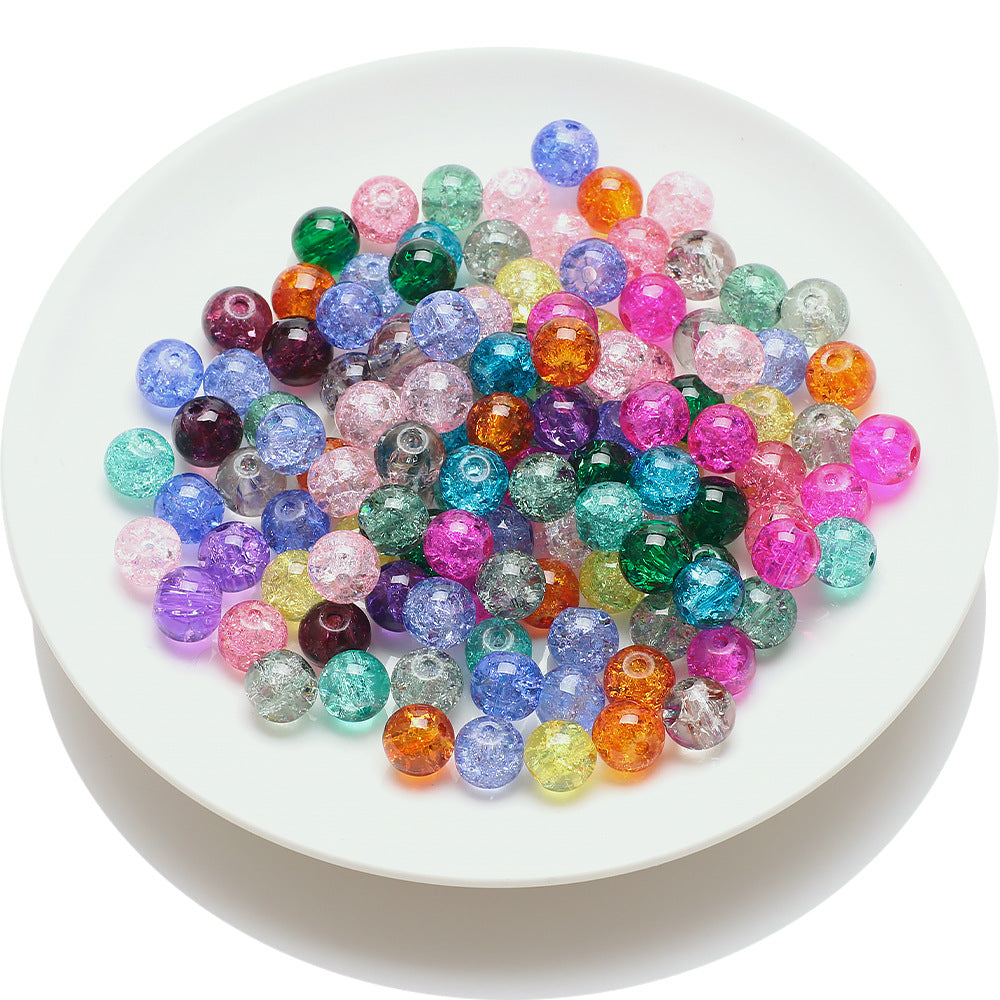 Crackle Round Glass Beads 8mm Monochrome Translucent 200pcs 4