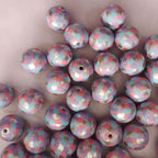 Fish Scale Printed Bubblegum Beads 20mm Pastel Glossy Acrylic 5pcs 2