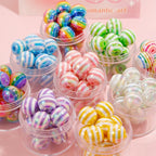 UV Plating Striped Resin Beads 11mm Glossy Round 20pcs 3