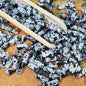 Painted Bamboo Tube Glass Beads 6X12mm Marbled Earth Tone 50pcs 18