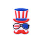 Silicone Focal Beads Independence Day American Cattle USA Double Flag 20pcs 7