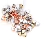 Plating Heart Acrylic Beads 12mm Large Hole Mixed Colors 100pcs 3
