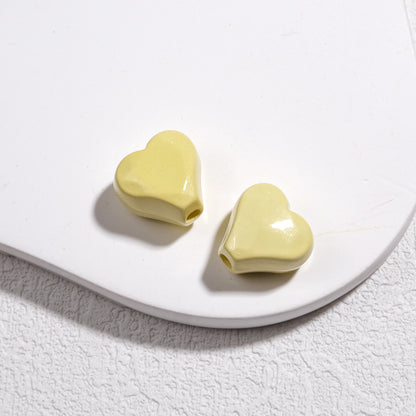Irregular Faceted Heart Acrylic Beads 12mm Vibrant Colors 50pcs 8