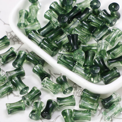 Vintage Gradient Ramp Acrylic Tube Beads 7x12mm Jewel Tone 10pcs 3