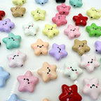 Star Metal Beads 13mm Glossy Painted Smiley Face 10pcs
