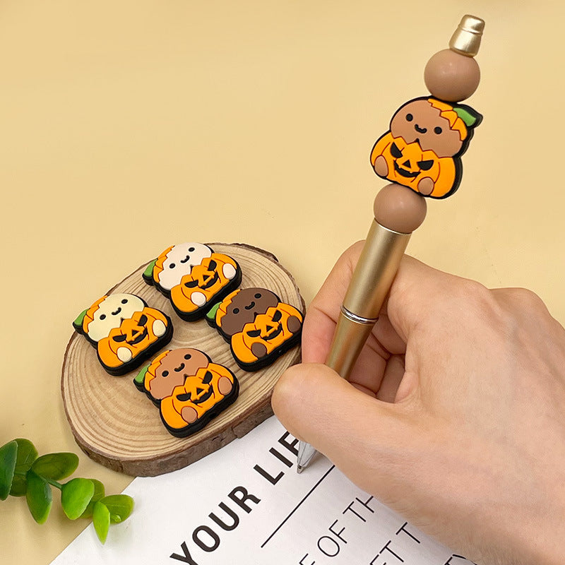 Silicone Focal Beads Chicken Pumpkin Halloween Smiling Face 20pcs 3