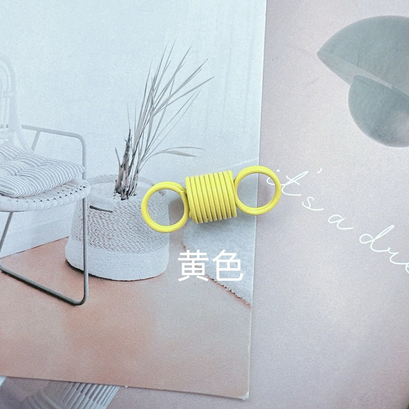 Alloy Spring Beading Stopper Keychain Hardware Colorful 29mm 30pcs 8