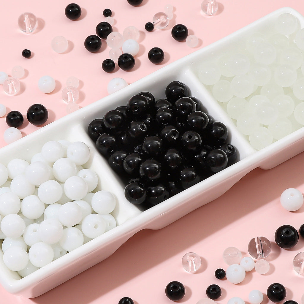 Imitation Jade Transparent Glass Beads 10mm 38pcs Mixed Colors 3