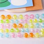 Striped Resin Beads 10/12mm Round Jelly Colors 30pcs 2