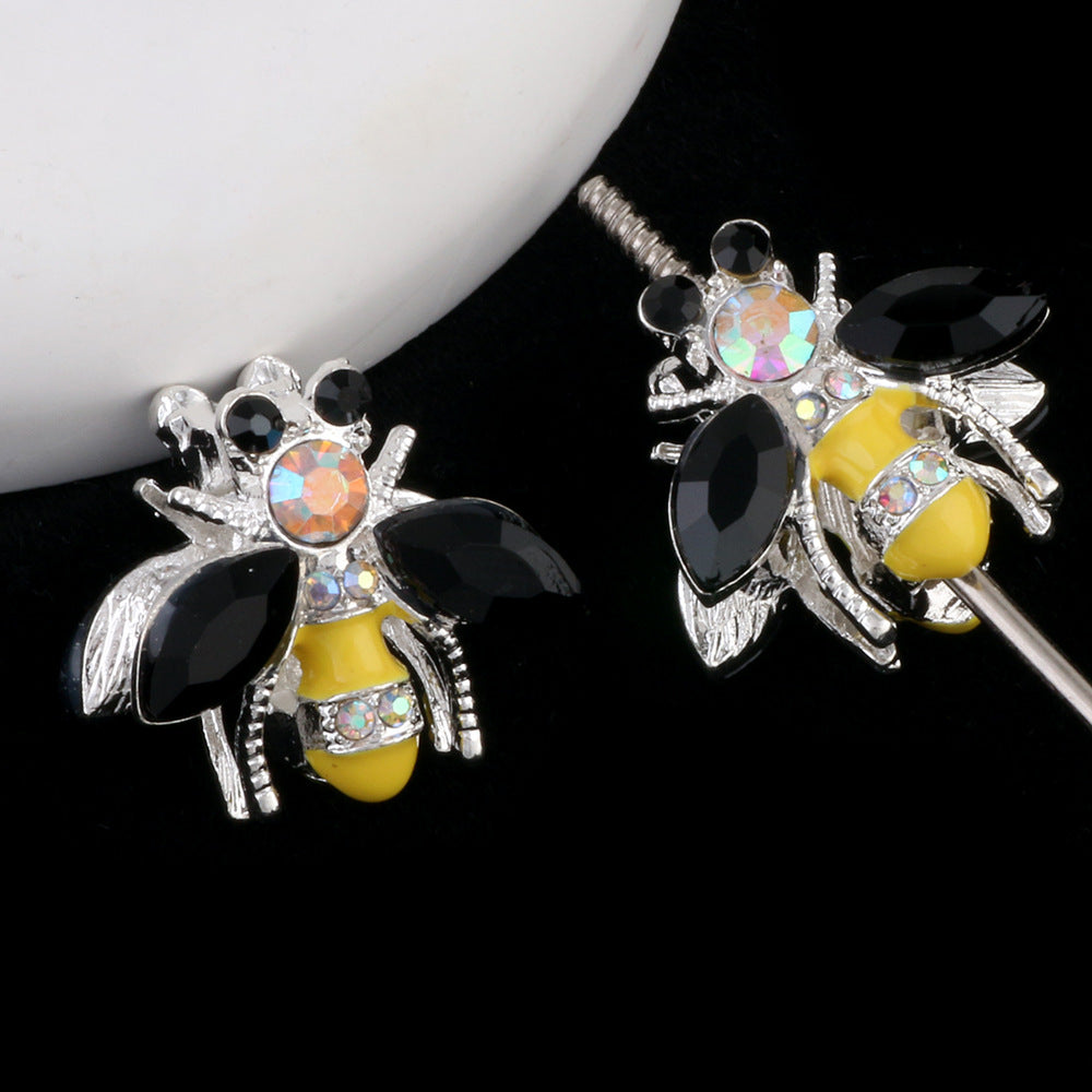 Fancy Bee Alloy Rhinestone Beads 20mm Paved Sparkle 2pcs 8