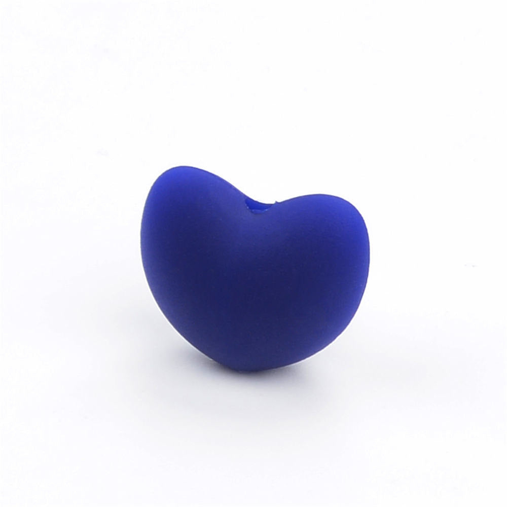 Heart Shaped Silicone Beads 21x30mm Soft Matte Finish 20pcs 15