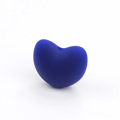 Heart Shaped Silicone Beads 21x30mm Soft Matte Finish 20pcs 15