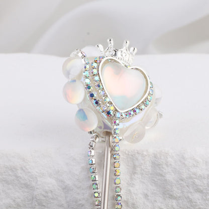 Heart Clay Beads 25mm Imitation Mocha Diamond Tassel Crown 6pcs 8
